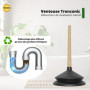 Tronconic - 80 KG d'aspiration - Ventouse deboucheur pour Salle de Bain et WC - Deboucheur Canalisation Professionnel - Ventouse