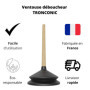Tronconic - 80 KG d'aspiration - Ventouse deboucheur pour Salle de Bain et WC - Deboucheur Canalisation Professionnel - Ventouse