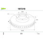 Valeo 197219 Disque de frein Disque de frein huilé 197219 Boîte de 1 disques ventilés Essieu avant [accessoires inclus] Similair