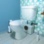 Aquasani 1 - Broyeur WC Adaptable, 1 entrée WC et 1 entrée lavabo, Installation Facile, Moteur 400W, Relevage 3m Vertical et 30m