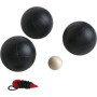 WDK PARTNER 3 Boules DE PÉTANQUE Noires Mat STRIEES 720G, Noir
