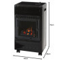 FAVEX - Chauffage d'appoint à gaz Ektor Fire - Intérieur - Brûleur Inox Infra Bleu effet feu de cheminée - 3 Puissances de Chauf