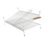 RUECAB 1086 Grille de Barbecue Double sur Pieds Inox Poignée Bois Argent 30 x 40 cm, NC