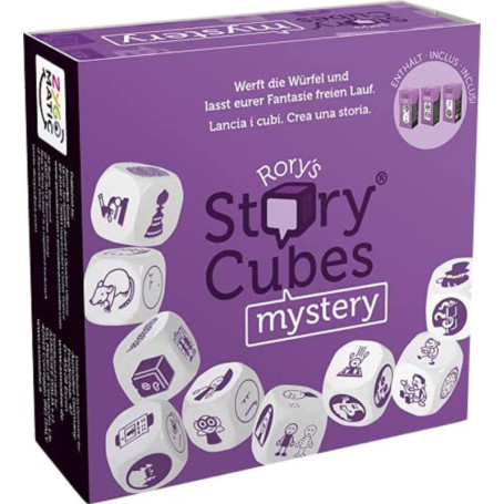 Asmodee Italie, Rory's Story Cubes Mistery (Violet), Jeu de Dés pour Créer des Histoires, Édition en Italien, 8079