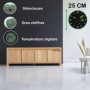 Fishtec - Horloge Murale Design Moderne - Pendule Silencieuse et Écran Température Digitale - Convient pour la Cuisine, Bureau, 