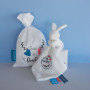Doudou et Compagnie - Sac à Doudou Lapin UNICEF - 10 Cm Blanc - Idée Cadeau de Naissance Fille et Garçon - Garantie Doudou Perdu