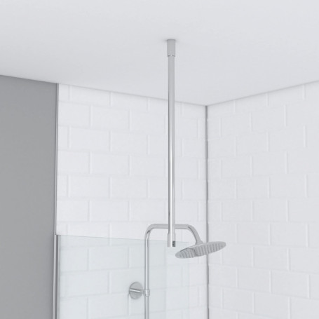 AURLANE Barre de Fixation Plafond pour Douche a l'italienne - Barre DE Fixation Plafond 60cm RECOUPABLE