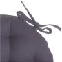Atmosphera Lot de 4 galettes de chaises Rondes avec Attaches - Diamètre 38 cm -Matelassées & 100% Coton - Coloris Gris Anthracit