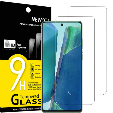 NEW'C Lot de 2, Verre Trempé pour Samsung Galaxy Note20, Film Protection écran efficace contre les Rayures - sans Bulles - Ultra