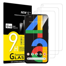 NEW'C Lot de 3, Verre Trempé pour Google pixel 4a 4G, Film Protection écran efficace contre les Rayures - sans Bulles - Ultra Ré