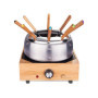 LITTLE BALANCE 8320 Wood Fondue 8 Inox - Appareil à fondue 8 personnes - Caquelon Inox anti-adhésif grande contenance 2 litres -