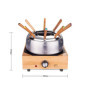LITTLE BALANCE 8320 Wood Fondue 8 Inox - Appareil à fondue 8 personnes - Caquelon Inox anti-adhésif grande contenance 2 litres -