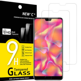 NEW'C Lot de 2, Verre Trempé pour Huawei P20, Film Protection écran sans Bulles d'air Ultra Résistant (0,33mm HD Ultra Transpare