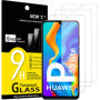 NEW'C Lot de 3, Verre Trempé pour Huawei P30 Lite, Nova 4e, Film Protection écran efficace contre les Rayures - sans Bulles - Ul