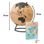 TRIPVEA® Globe terrestre 24 cm vintage en liège + 342 drapeaux autocollants à planter - Mappemonde décorative thème voyage - Idé