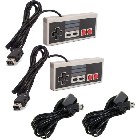 Link-e : 2 X Manette de Jeu et Cable Rallonge Compatible avec la Console Nintendo Mini/Classic NES