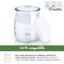 DIY Creation - Lot de 12 Pots de Yaourt en Verre avec couvercles hermétiques - Yaourtière Seb Multidélices, Thermomix, Cookeo - 