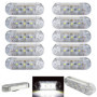 Formplas Lot de 10 ampoules LED, 3 SMD LED, feux de position LED, feux de gabarit LED 12-24 V pour camion, remorque, bus, marque