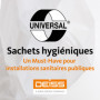 DEISS Sacs hygiéniques blancs HDPE – 30 pièces – 80+70x250 mm – 12 µm – résistants et recyclables – pour toilettes féminines, hô