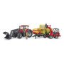 bruder 03198 - Case IH Optum 300CVX avec chargeur frontal & remorque de transport de balles - 1:16 Tracteur, tracteur, remorque 