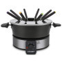 Cloer 6679 Fondues électriques jusqu'à 8 Personnes, Pot en Aluminium revêtu, Protection Anti-éclaboussures Amovible, 8 fourchett