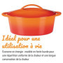 GSW Cocotte en fonte – cocotte de haute qualité avec couvercle, idéale pour mijoter, étuver et rôtir, également pour induction e