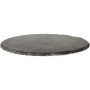 Rayher Plateau en ardoise rond, gris, 1 pce., Ø20cm, utilisation multiple, présentation d’aliments, décoration de table, dessous