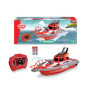 Dickie Toys Toys-201107000 Bateau de Pompiers Radio-commandé 2 canaux 27 MHz, Charge par USB, Vitesse de Pointe 6 km/h, pour Enf