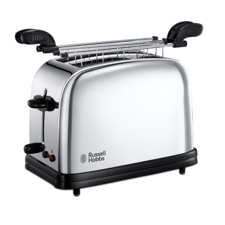 Russell Hobbs Grille Pain [Pour Sandwich & Panini] Chester (2 Fentes larges, Pinces incl., 6 Niveaux de brunissage réglables, Si