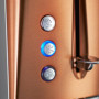 Russell Hobbs Grille Pain [Pour 2 Tranches] Luna Cuivre Inox (2 Fentes extra larges, 6 Niveaux de Brunissage rapide, Surélévatio