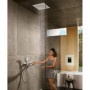 hansgrohe Raindance E - Douche de tête avec 1 type de jet, Douche de pluie carrée (400 x 400 mm), Pommeau de douche pour montage