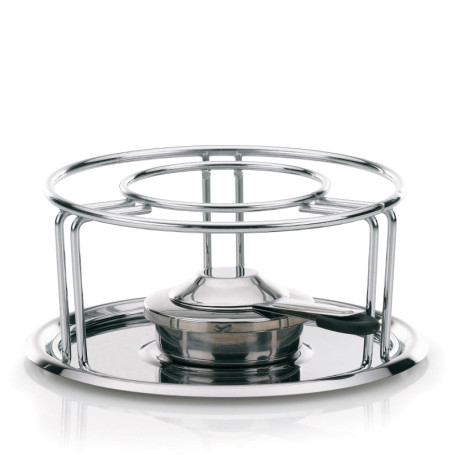 Kela 60127 réchaud pour fondues et wok, métal chromé, diamètre 23,5 cm, hauteur 10,5 cm 'Maxi', Argenté
