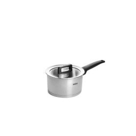Woll Concept 918NC Casserole en Acier Inoxydable pour plaques à Induction, ø 18 cm, Hauteur 10 cm, 2,5 l avec Couvercle en Verre