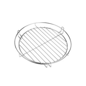 Hero Grille de cuisson chromée 30 cm avec rail de suspension, grille de maintien au chaud pour barbecue suspendu à 3 pieds