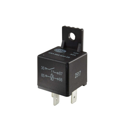 HELLA Relais, courant de travail - 12V - 4pôle - Schéma de câblage: S1 - Fiche: A - Relais à courant de travail - Couleur: noir 