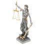Veronese Figurine de la déesse romaine de la justice de la justice - Sculpture d'avocat doré argenté