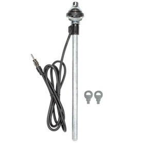 tomzz Audio 1000-014 Antenne télescopique Universelle pour Aile, Grande tête, câble, Prise DIN, Aspect INOX