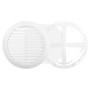 AWENTA Ø 100 à 150 mm Grille d'aération ronde, plastique blanc, moustiquaire, grille d'air extrait, grille d'air soufflé ou extr