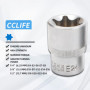 CCLIFE 14 pièces Coffret douilles torx femelle 1/4" 3/8" 1/2", Douille torx profilés E E4-E24