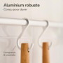 Praknu Barre de Suspension pour Ustensiles de Cuisine avec 8 Crochets - Adhésive & Sans Perçage - Fixation Murale 40 cm - Durabl