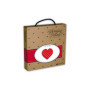 LESCHI Coussin chauffant - Bouillotte micro-ondes - cœur rouge à pois - Bouillotte graines de blé bio souple - Idéal pour réchau