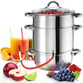 tectake® Extracteur de jus 15L en Acier inoxydable Multi-fonction Centrifugeuse Fruits et legumes Cuiseur-vapeur Presse fruits, 