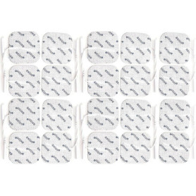 Lot de 20 électrodes carrées 5x5 cm axion | Electrostimulateur TENS EMS avec connexion filaire de 2 mm | Patchs adhésifs