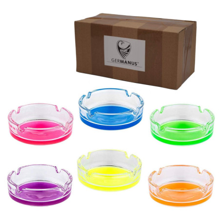 GERMANUS 6 X Cendriers à Partir de Verre pour Cigarettes, Multicolore