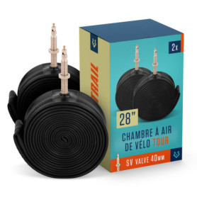 Alphatrail Chambre à Air Vélo Rick 28 Pouces SV Presta Valve 2X Ensembles avec Mobilité Garantie I Pneu Vélo Comatible Continent