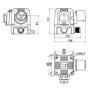 Combinaison interrupteur-prise DZ08-2 230V avec clapet d'arrêt d'urgence - construction identique : KEDU KOA2Y