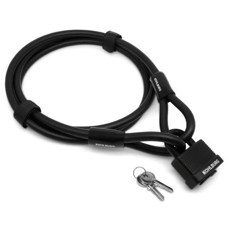 KOHLBURG antivol de 2 mètres de long - cadenas refermable facilement sans clé - câble en acier de 2 m / 200 cm avec fermetures s