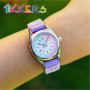 Tikkers Filles Analogique Quartz Montre avec Bracelet en Tissu TK0148