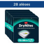 HUGGIES DryNites - 4 paquets de 7 alèses - alèses absorbantes jetables - 12h de protection - adaptées aux enfants de tout âge - 