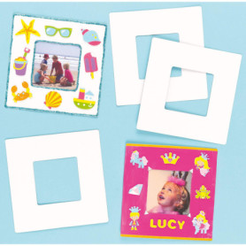 Baker Ross Lot de 10 Cadres en Carton à Personnaliser pour Enfants - Idéal à Offrir comme Cadeau, ET450, Blanc, 17cm x 17cm